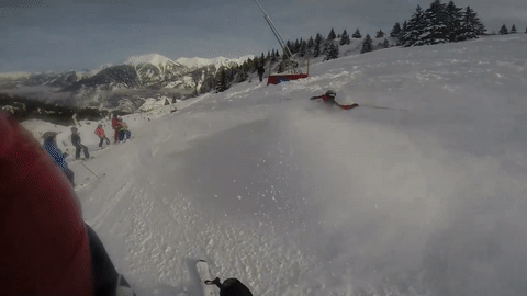 Skier Crashes Into Kids